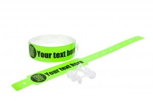 100 Printed Thermal Wristbands (Neon Green)