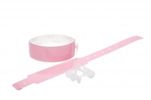 100 Plain Thermal Wristbands (Baby Pink)