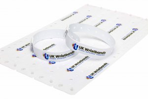 10000 Custom printed White L Shaped Wristbands