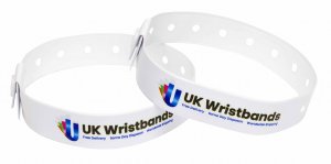 10000 Custom printed White L Shaped Wristbands