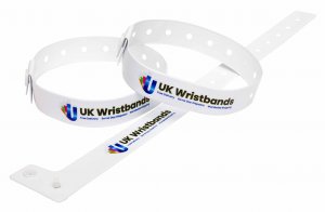 200 Custom printed White L Shaped Wristbands