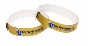 10000 Custom printed Gold L Shaped Wristbands