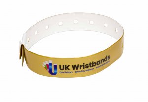 10000 Custom printed Gold L Shaped Wristbands