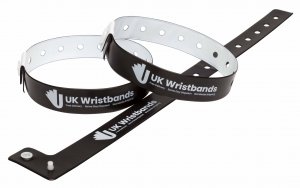 100 Custom printed Black L Shaped Wristbands