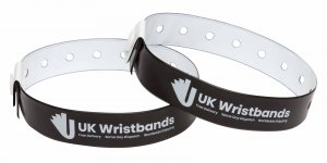 100 Custom printed Black L Shaped Wristbands