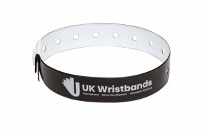 100 Custom printed Black L Shaped Wristbands