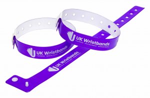 1000 Custom printed Purple L Shaped Wristbands