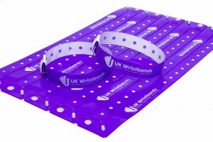 100 Custom printed Purple L Shaped Wristbands