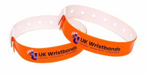 10000 Custom printed Orange L Shaped Wristbands