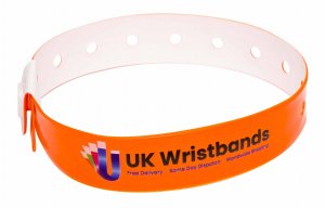 10000 Custom printed Orange L Shaped Wristbands