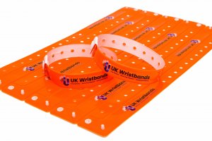 100 Custom printed Orange L Shaped Wristbands