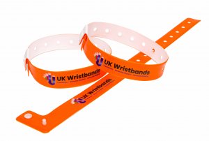 200 Custom printed Orange L Shaped Wristbands