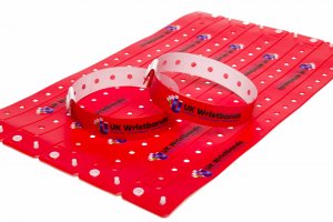 100 Custom printed Red L Shaped Wristbands