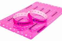 500 Custom printed Neon Pink L Shaped Wristbands