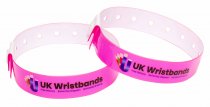 500 Custom printed Neon Pink L Shaped Wristbands