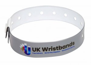 10000 Custom printed Silver L Shaped Wristbands