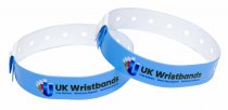 10000 Custom printed Sky Blue L Shaped Wristbands