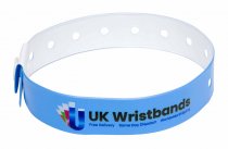 10000 Custom printed Sky Blue L Shaped Wristbands