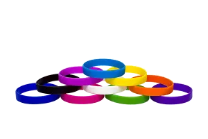 10 All Colours Silicon Wristbands (PLAIN)