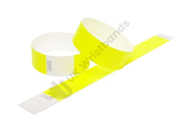 Clearance 100 Neon Yellow Tyvek Wristbands
