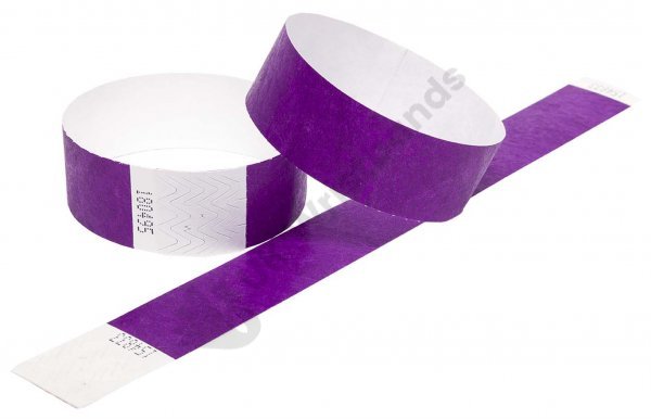 Clearance 100 Purple Tyvek Wristbands
