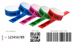 Custom Printed Tyvek Paper Wristbands With Variable Data