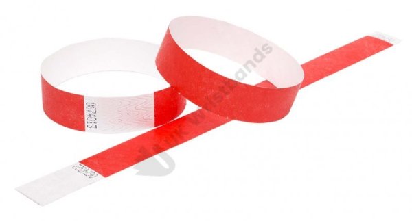 200 Premium Red Tyvek Wristbands 3/4"