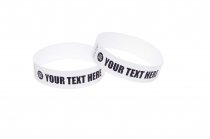100 Premium Custom Printed White Tyvek Wristbands 3/4"